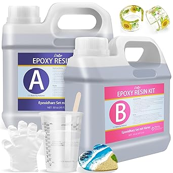 Epoxy Resin - 100oz / 2.6L Crystal Clear Epoxy Resin Kit for Casting and Coating, Table Tops - Bubble Free Fast Curing 2 Part Art Resin for Jewelry Making, Wood, Resin Molds, Countertop, DIY Crafts