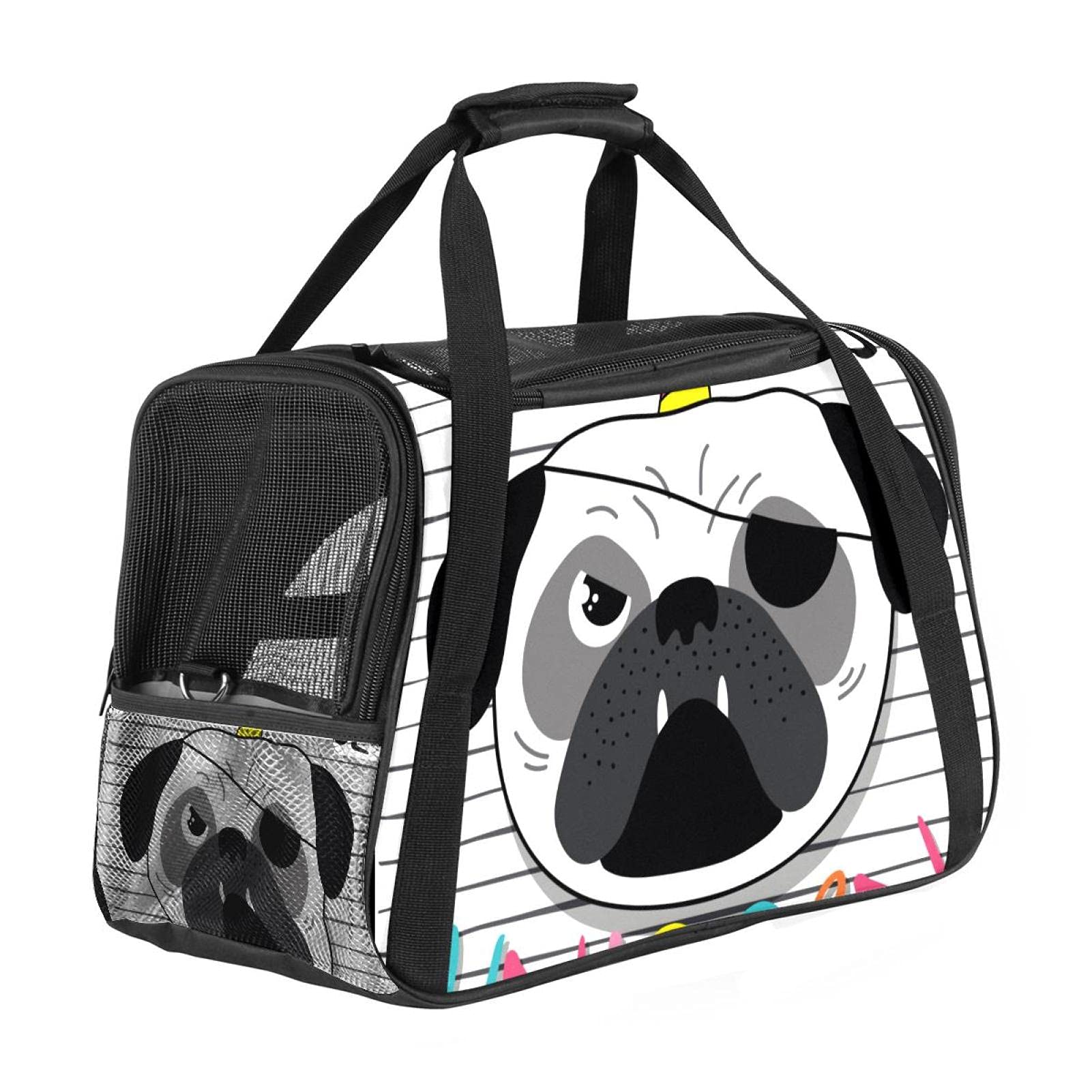 Sac de transport pliable et ventilé pour animaux design pirate