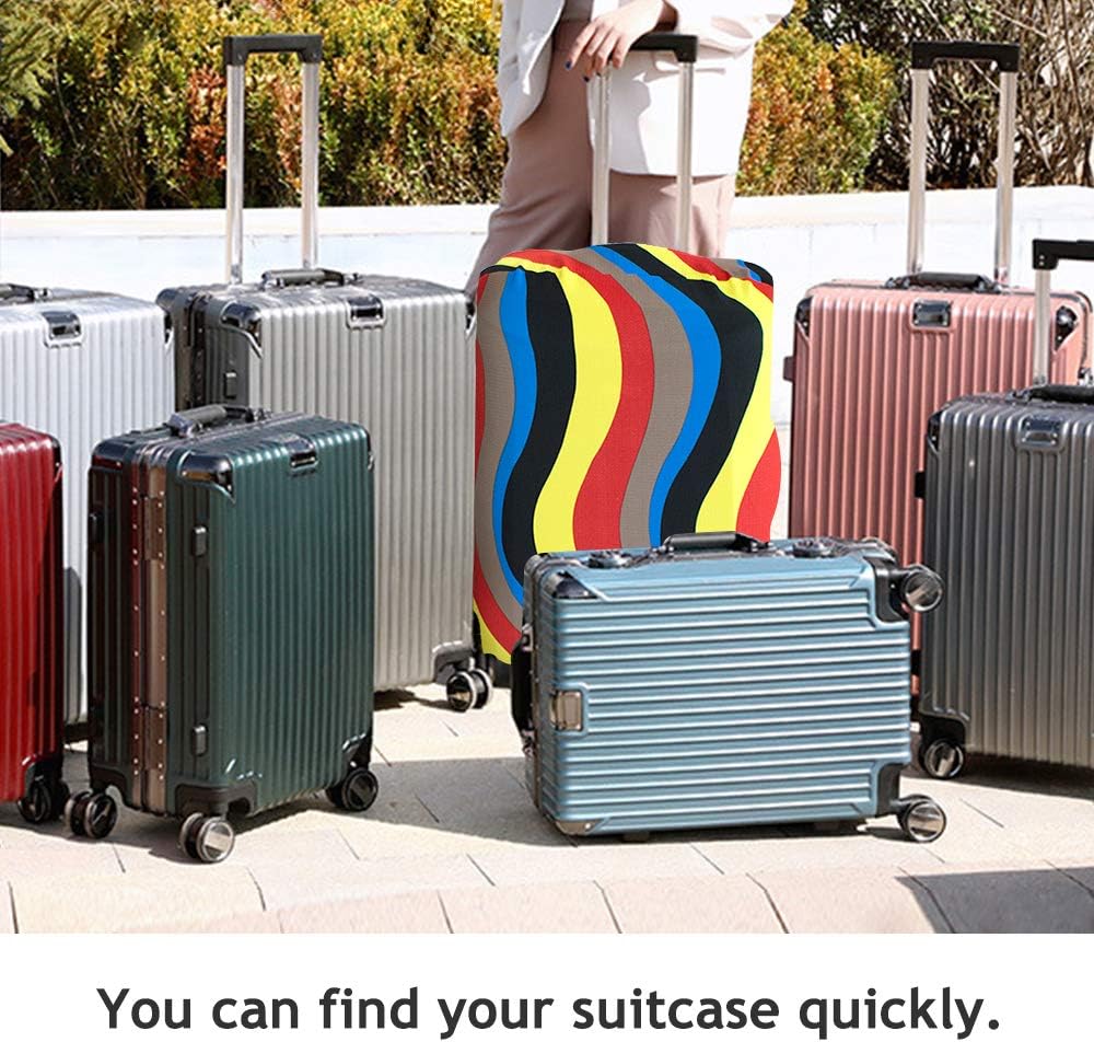 Daily Treasures Colorful Suitcase Protective Cover, 1pcs Elastic Protective Washable Luggage Cover+2pcs Suitcase Handle Covers+1pcs Luggage Tag, Travel Luggage Cover M 22/23/24/25/26 Inch