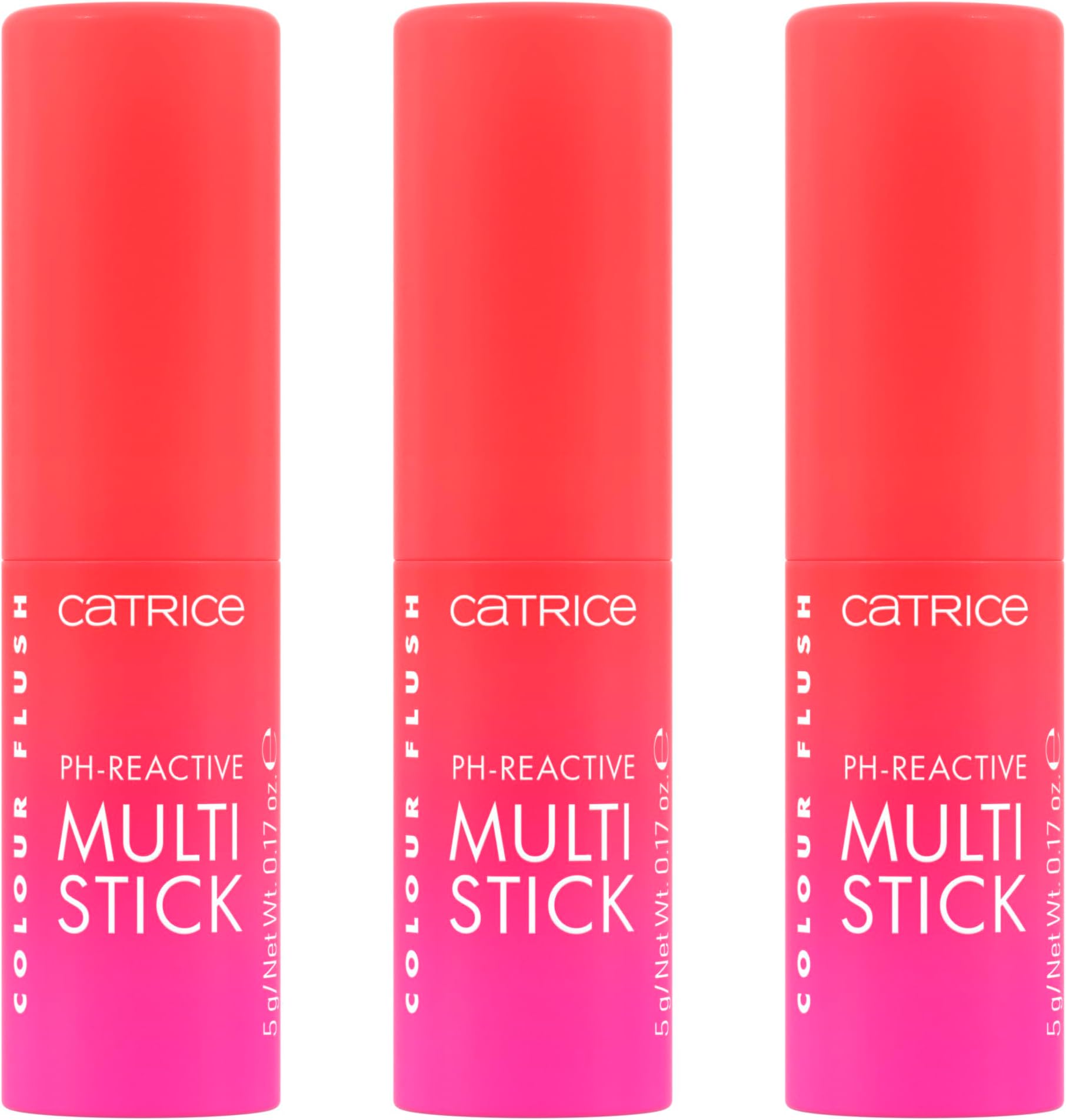 Colour Flush pH Reactive Multi Stick Blush No. 010 Pink Colour Matching Instant Result Natural Dry Skin Vegan Oil Free Perfume No Alcohol 3 Pack (5gx3)