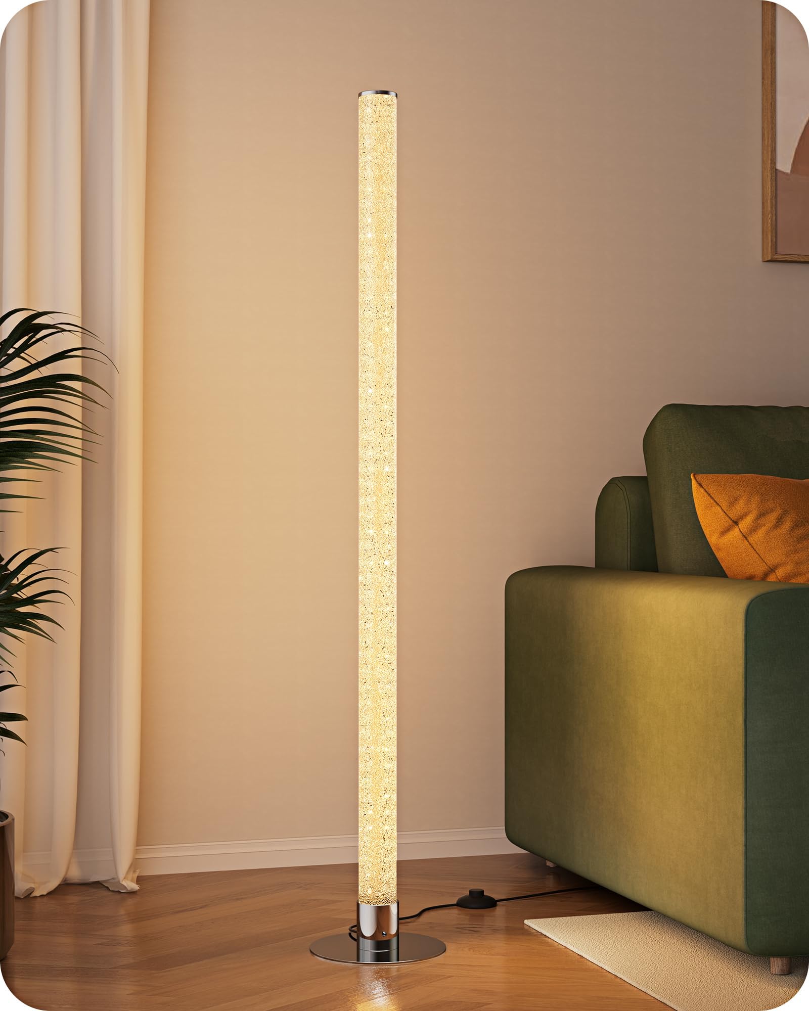 EDISHIEN LED Corner Floor Lamp, RGB Color Changing Lamps with Remote, 48" Modern Dimmable Super Bright Standing Tall Mood Lighting for Living Room, Bedroom, Bedside, Office, Max 2688LM