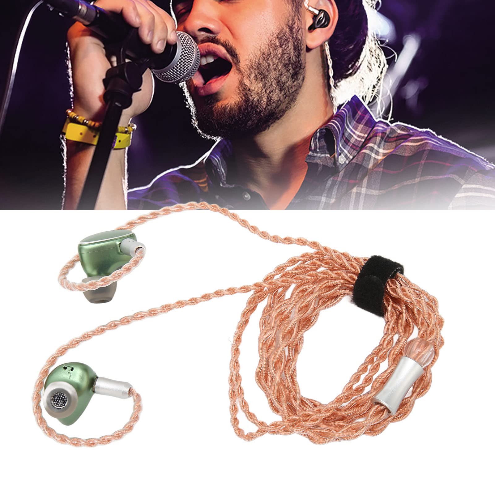 Monitor Douszny Spring2 HiFi IEM z Odłączanym Kablem dla Entuzjastów Muzyki 13 Mm Ceramiczny Metalowy 2 Wkładki Douszne + Zestaw Miękkich Silikonowych Końcówek Dousznych (Oliwkowo-zielony