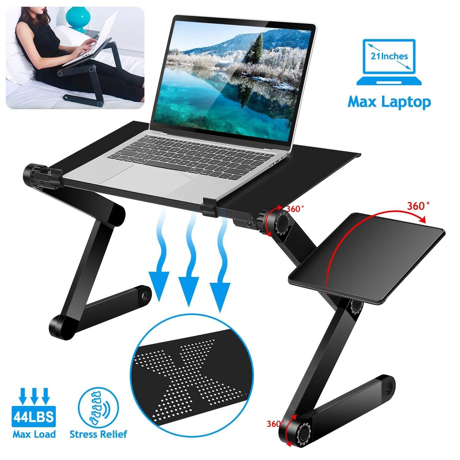 LINTYLE Soporte Para Computadora Portátil Ajustable Para Escritorio, Soporte