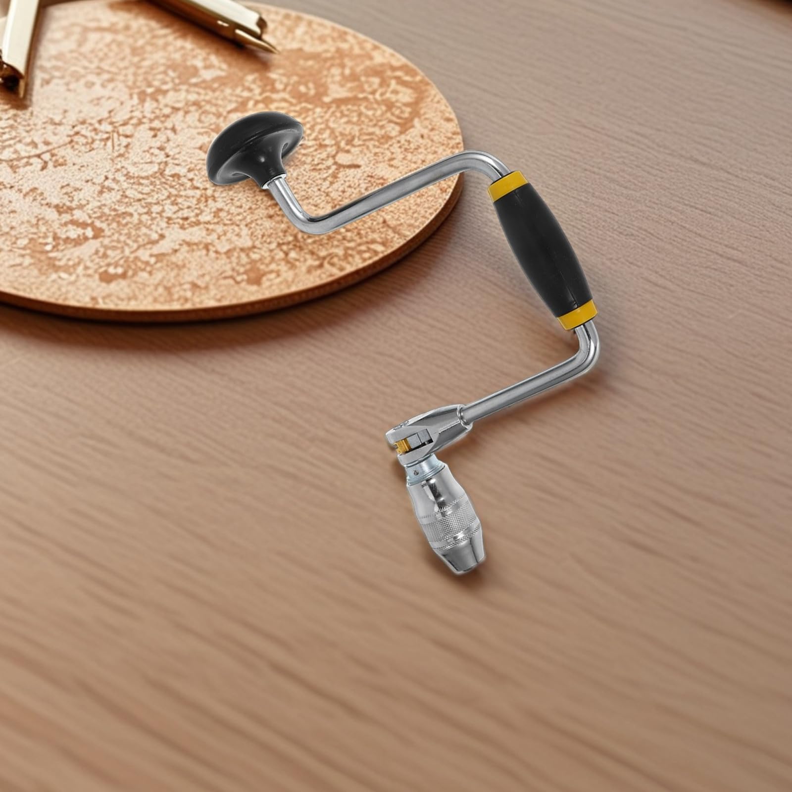 Taladro Manual de Manivela de Acero para Carpintería y Paredes, Herramienta Manual Resistente y Fácil de Usar Adecuado para Hacer Joyas y Bricolaje