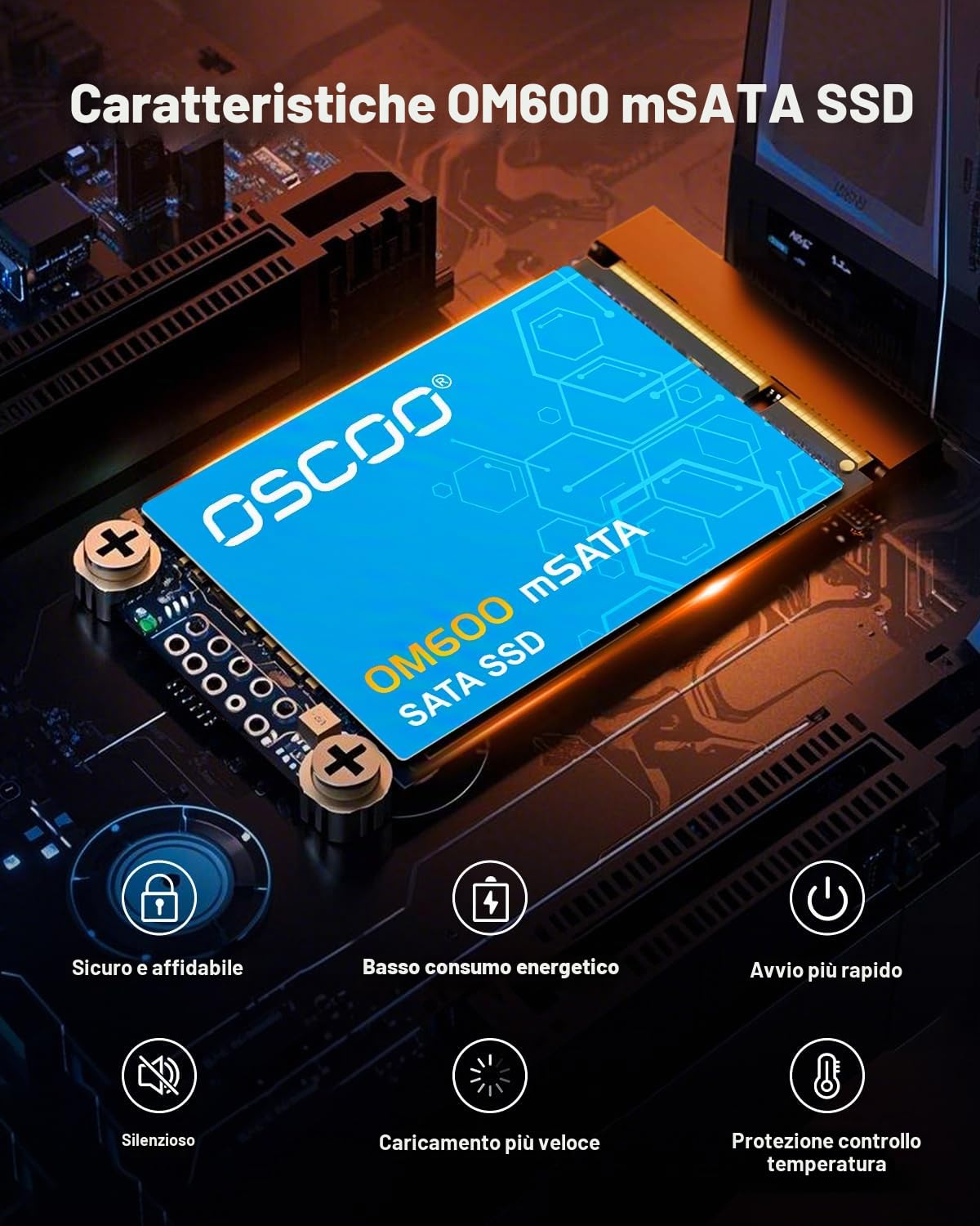 2TB mSATA SSD – Unità SSD Interna SATA III 6Gbps, fino a 550MB/s, memoria Flash 3D TLC | Soluzione ideale per laptop, Ultrabook, POS, server – OM600 | Fino a 550 MB/s in lettura/520 MB/s in scrittura, 3D NAND Flash, adatto per computer portatili, ultraboo