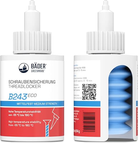 Lackfabrik Bäder B243 Eco Mittelfest Blau 50ml - Adhesivo anaeróbico de rosca, a