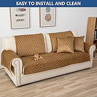 Vista 7 de Eismodra Fundas para reposabrazos, funda de sofá, fundas para respaldo, fundas antideslizantes para sillón para perros, gatos y mascotas, sofá Café