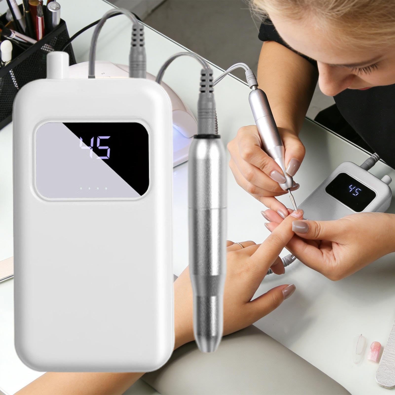 eléctrica de uñas Herramienta de manicura de precisión y estabilidad | Fresadora de uñas eléctrica para manicura Para principiantes, profesionales y madres; para salones de belleza, hogar y