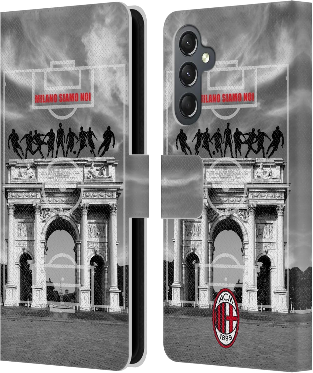 Head Case Designs Officially Licensed AC Milan Milano Siamo NOI 2 Adults Leather Wallet Case Compatible with Samsung Galaxy A25 5G