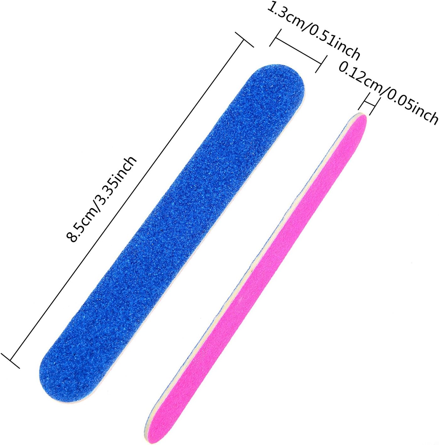 100 Pieces Emery Boards for Nails Disposable Nail Files Double Sided Manicure Tools (2 inch)