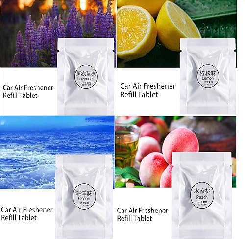 Miniatura 8 de 10 piezas de repuesto para ambientador de ventilación de automóvil, almohadillas de repuesto de fragancia sólida, ambientador de aire de larga