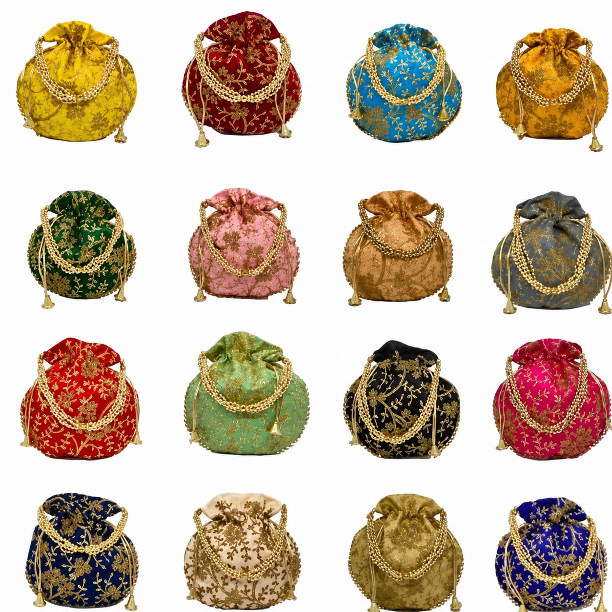 embroidered Potli Handbags For Women Pack of 16 | Potli Bags For Ladies For Wedding | Potli Bags For Women | Wedding Bags For Woman | Batwa Potlis Hand Bag | Designer Potli Bag For Ladies For Marriage-image-41