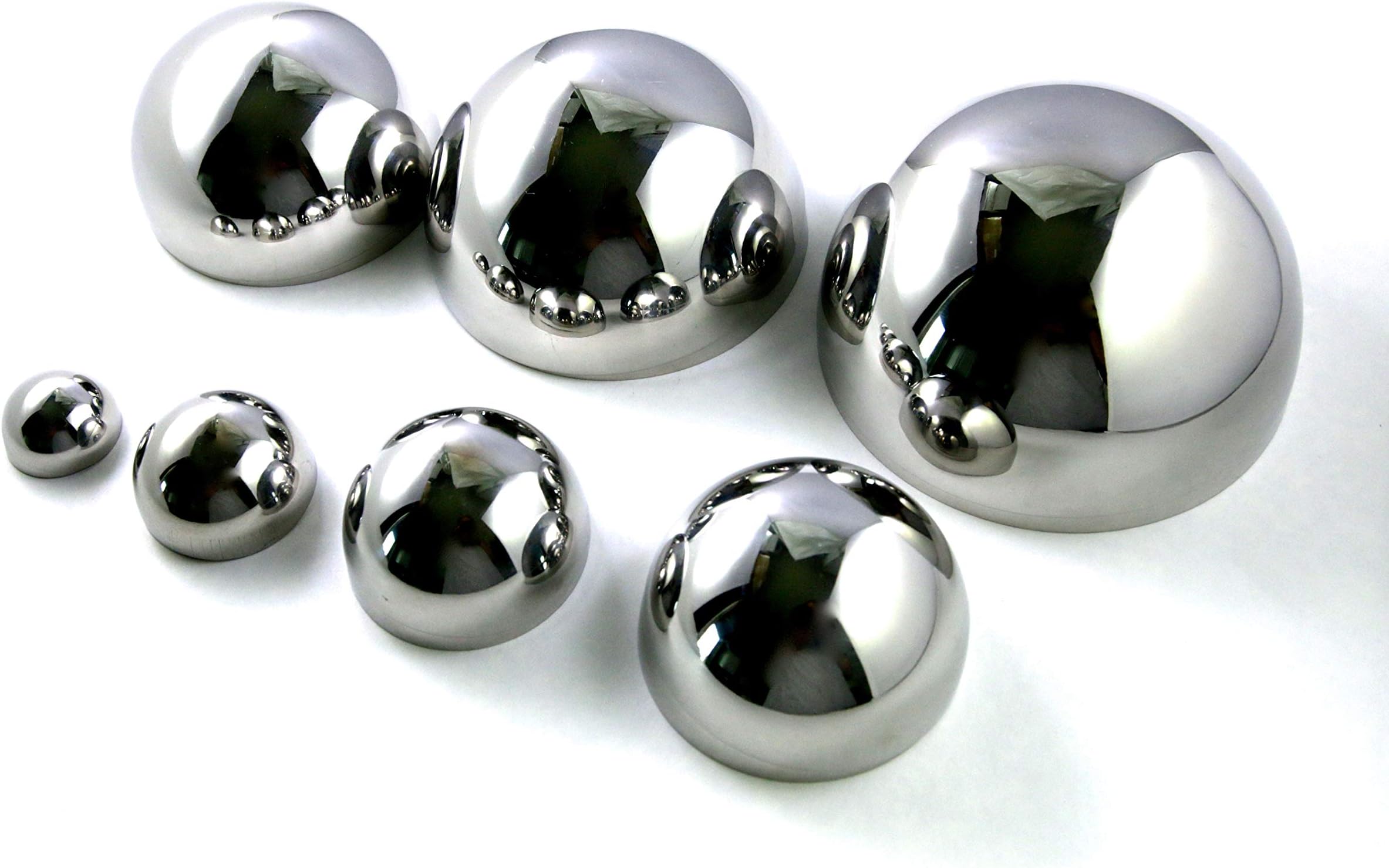 Lucky Seven Bath Bomb Mold Set, 7 Sizes (1.0", 1.5", 2.0", 2.5", 3.0", 3.5", 4.0") Heavy Duty Stainless Steel, Won't Dent