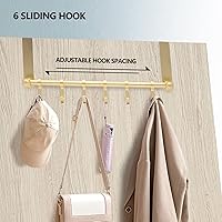 Vista 4 de Ganchos sobre la puerta, colgador de puerta, perchero de 6 ganchos para colgar sobre la puerta, organizador de puerta de aluminio resistente