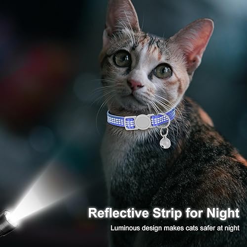 5 Pack Kitten Collar Breakaway with Bell Reflective Cat Collar Adjustable Pet Kitten Collars Cute Safety Buckle Cat Collars Pet Supplies Stuff Accessories for Girl Male Cats Puppies Small Dogs