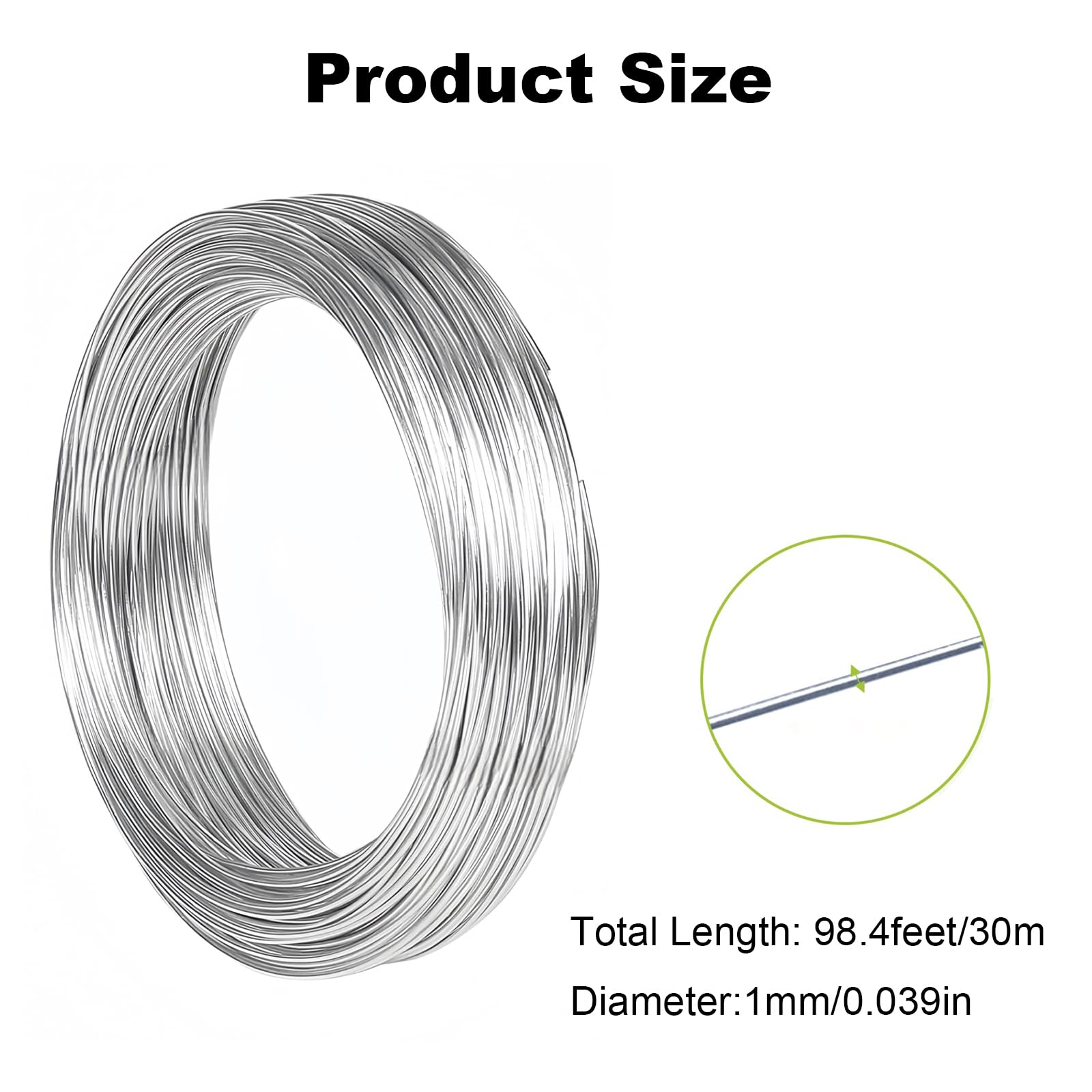 Filo Di Alluminio Nero Per Fai Da Te, 30 Metri X 1 Mm, Per Gioielli, Modellismo E Composizioni Floreali
