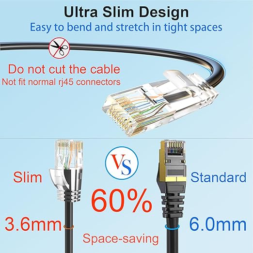 Cable de Red Cat6a 30.48 m, 10Gbps 550MHz, UTP Cobre, Negro miniatura 3