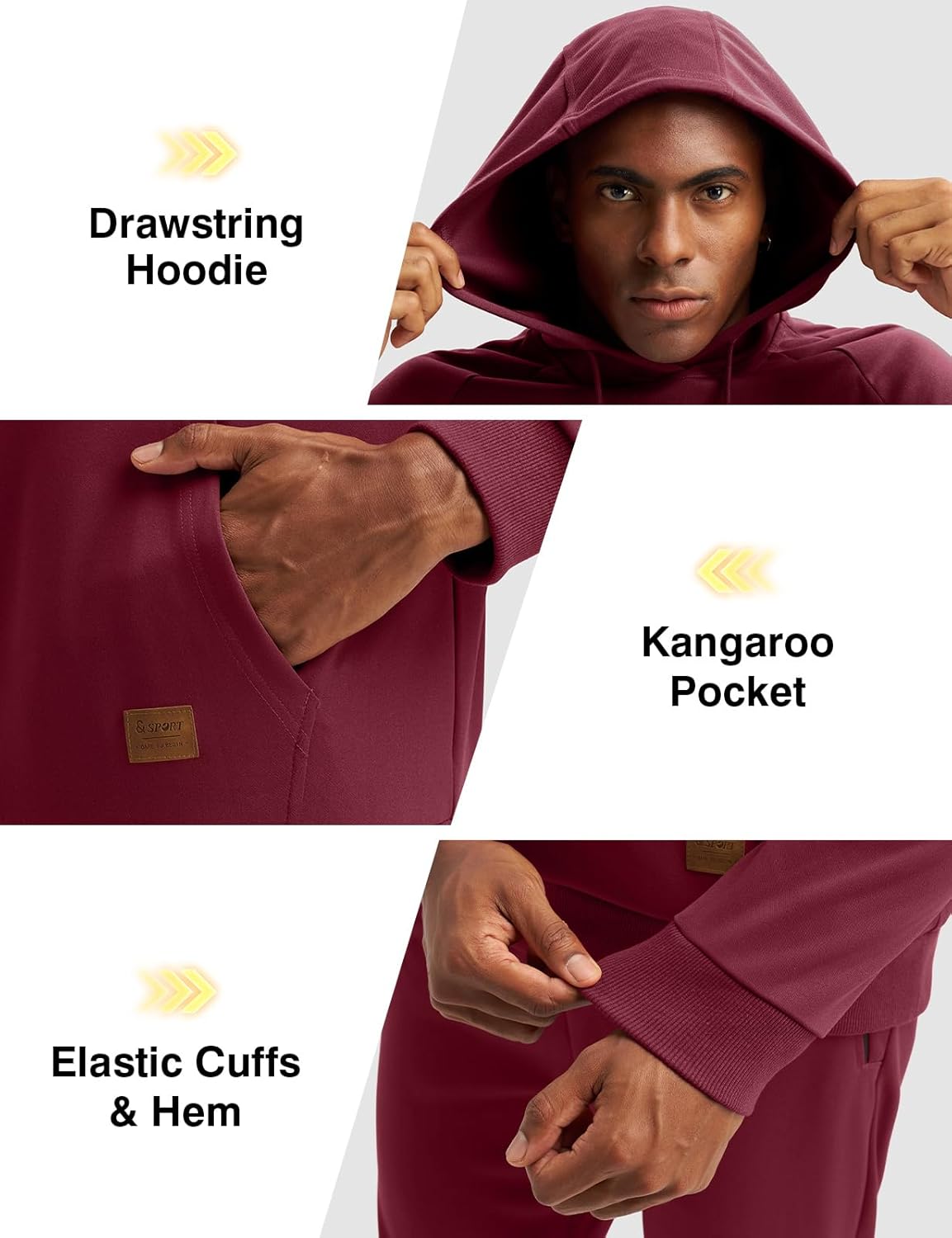 TBMPOY Mens Hooded Sweatsuits 2 Piece Set Hoodie Sweatshirt & Jogger Sweatpants Jogging Sweat Track Suits Casual Outfits - Image 5