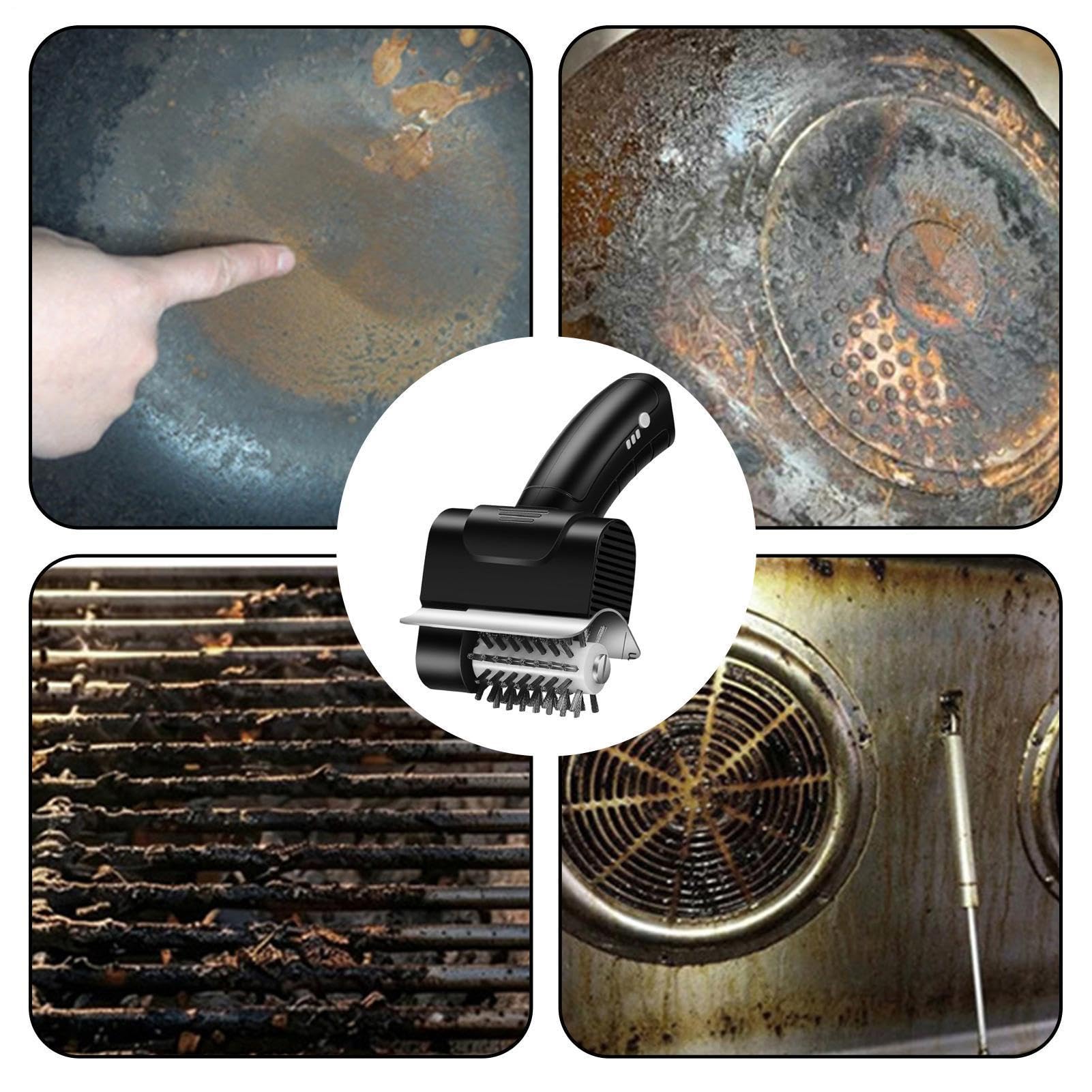 Spazzola Elettrica per Barbecue Spazzola Ricaricabile Portatile | Pulitore per Griglia da Esterno per Adulti Cucina Campeggio Picnic Festa all'Aperto Grigliata Barbecue