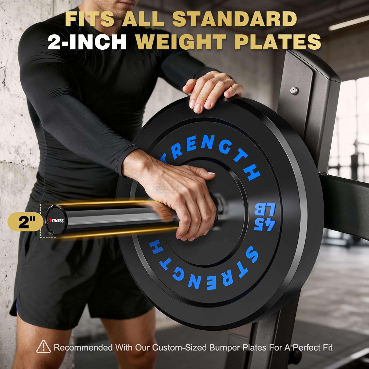 7FT Olympic Barbell for Home Gym Strength Training, 45 Lbs 2-inch Weight Bar with 28mm Grip, 1000 Lbs Capacity 190K PSI Alloy Steel