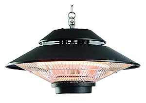 METRO Professional Calefactor de techo eléctrico, aluminio/acero, apto para exteriores, Ø 42,5 cm x 24 cm alto, 1500 W, negro