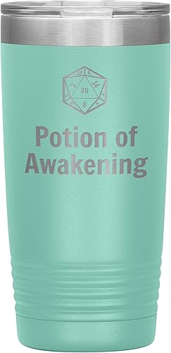 Vaso D20 Potion of Awakening de 20 onzas, regalo novedoso para D&D Cup Dnd Dungeons and Dragons, vasos aislados
