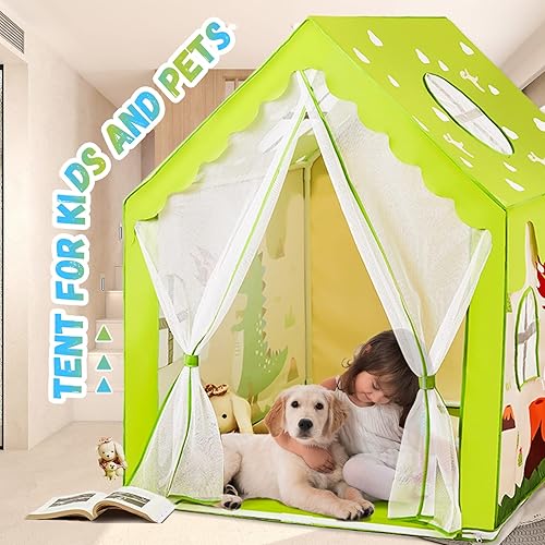 Miniatura 7 de Tienda de campaña para niños con luces de estrella para niños y niñas, tienda de campaña de castillo TTLOJ, juguete grande para casa de juegos para