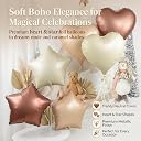 Atpata Funky Boho Theme Foil Balloons - White Sand, Nude Cream, Tan Brown Caramel Shades - Stars and Hearts Shape - for Weddings, Birthdays, Baby Showers, and Party Decorations (6pcs, Heart & Star) gallery image