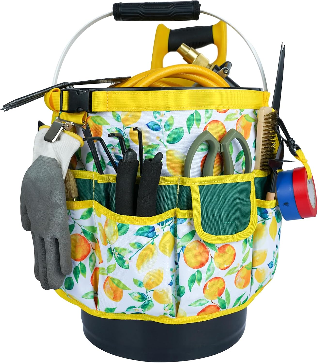 MELOTOUGH Bucket Caddy Organizer Bucket Tool Organizer for Garden Tools Fit 3.5 to 5 Gallon Bucket (Green)