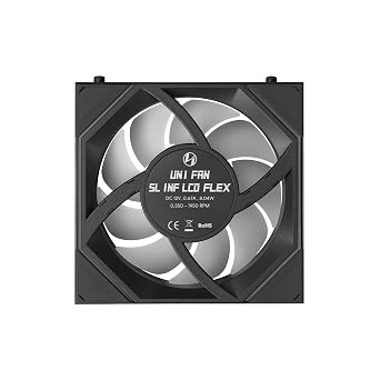 Lian Li UNI Fan SL-INF LCD Flex 120mm Fan-Single Pack-Black-12SLIND1F1B
