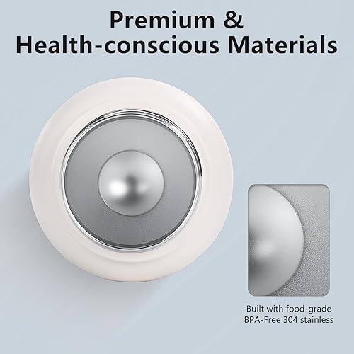 Miniatura 6 de Botella de agua de acero inoxidable aislada de 32 onzas, tapas dobles, frasco grande, botella deportiva de boca ancha (mantiene el frío 24 horas