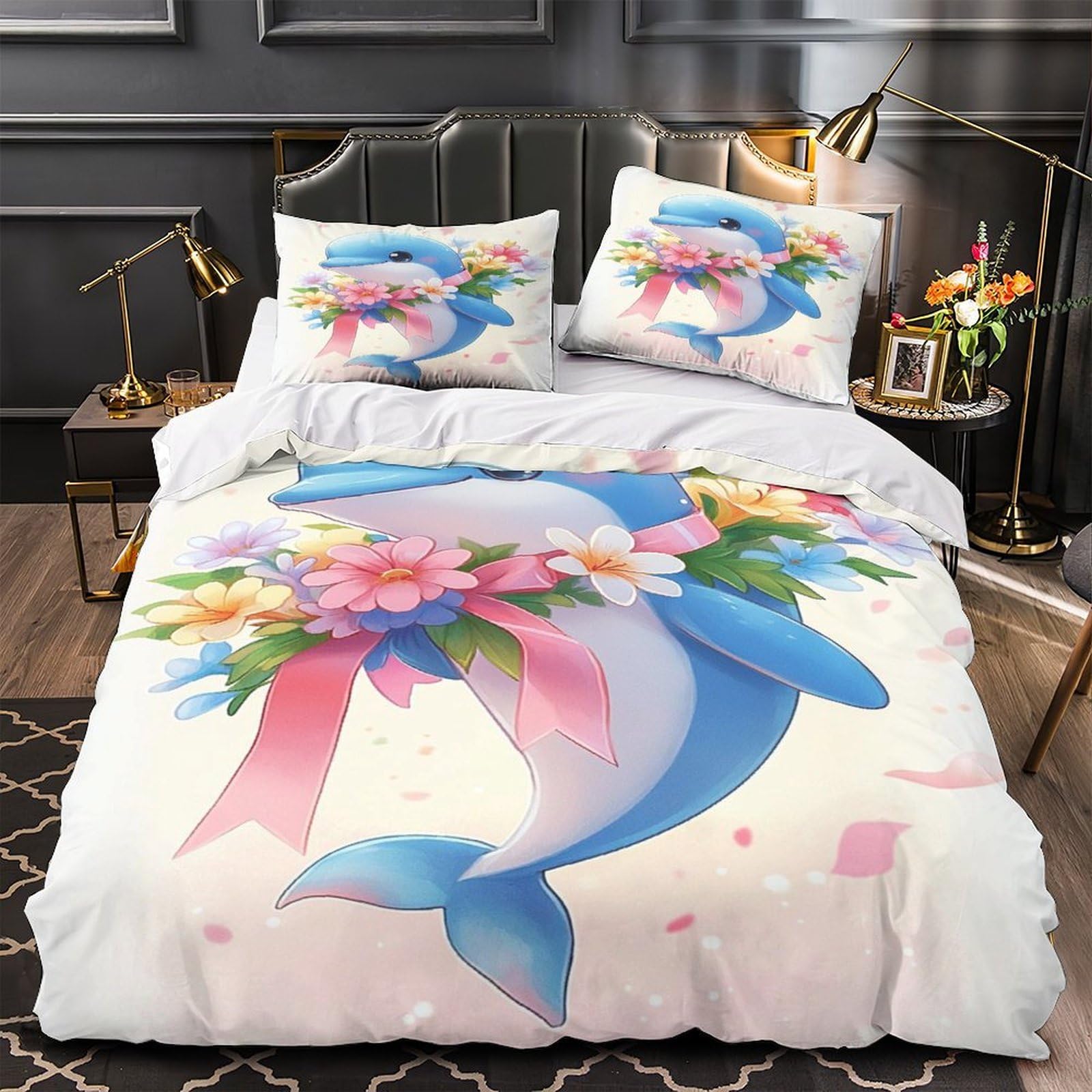 Housse de couette dauphin hypoallergénique et respirante