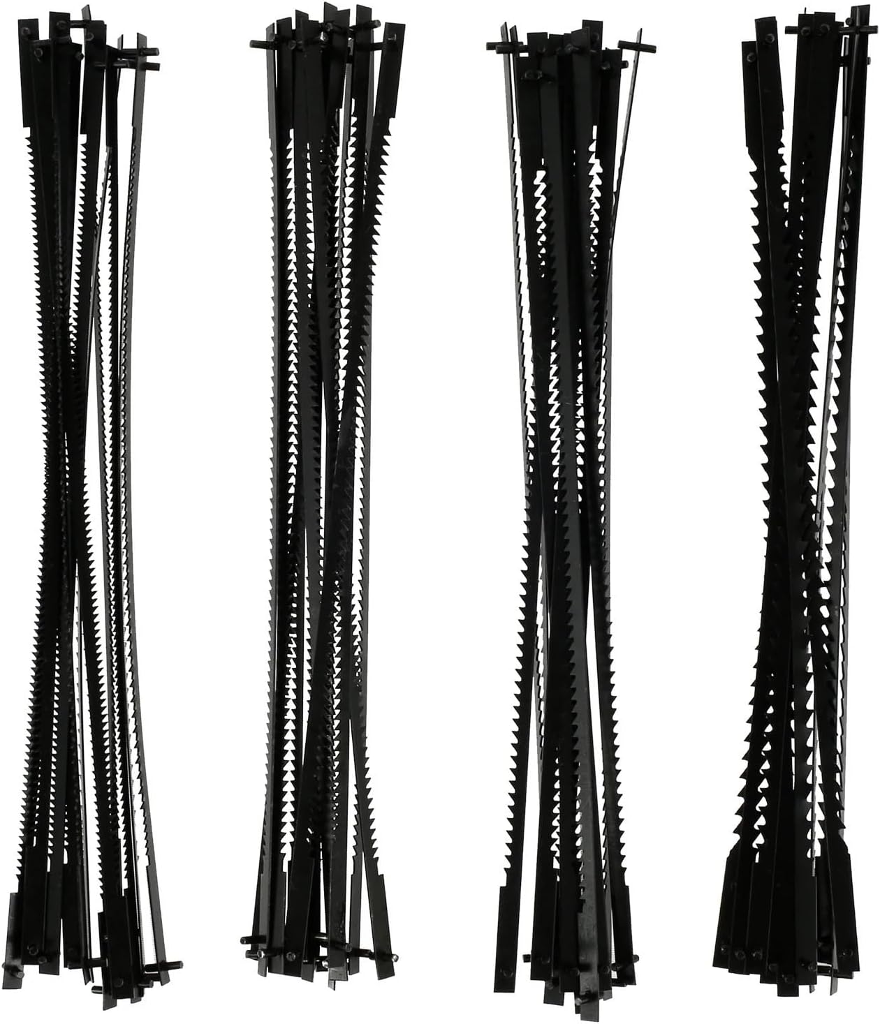 48pcs 5 Inch Pinned Scroll Saw Blade Sets SK5 Carbon Steel Coping Jig Saw Blades Woodworking Tool for Wood Metal Plastic Cutting