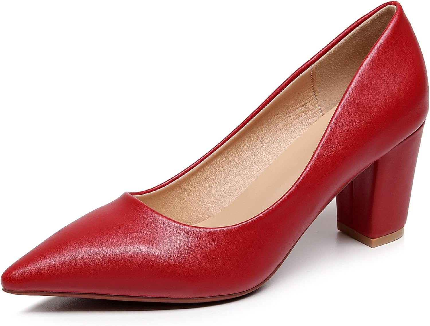 VenusCelia Women's Lewin Pump Chunky Heel Shoe