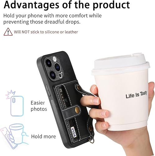 Miniatura 4 de Asuwish Funda de teléfono para iPhone 15 Pro Max de 6.7 pulgadas con protector de pantalla de vidrio templado, soporte delgado para tarjetas de