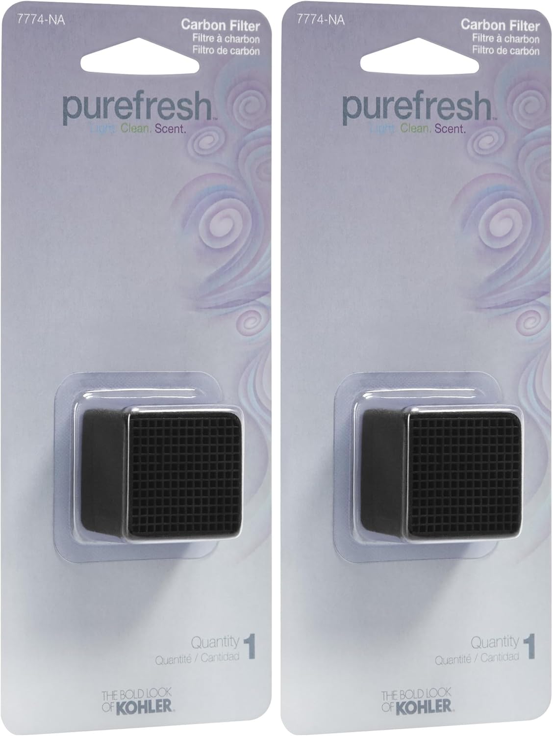 Kohler K-7774-NA Refill Carbon Filter for Purefresh Toilet Seat, Odor Control, Long-Lasting, Easy Replacement (Pack of 4)