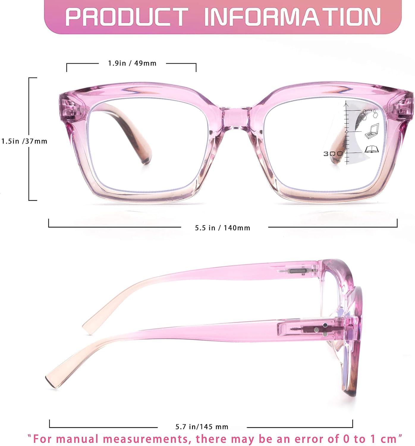 HIYANJN 3 Pack Progressive Multifocal Reading Glasses for Women Men Oprah style Blue Light Blocking Spring Hinger Readers 1.50 - Image 4