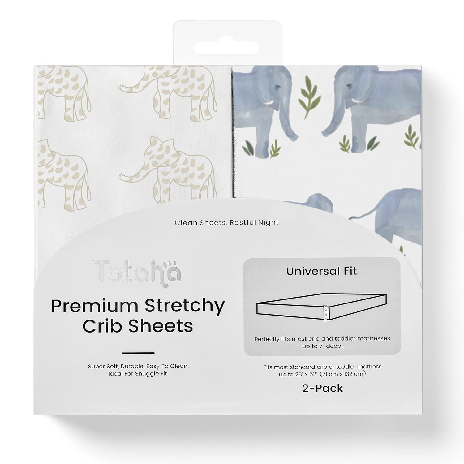 TotAha Premium Stretchy Crib Sheets (2Pack