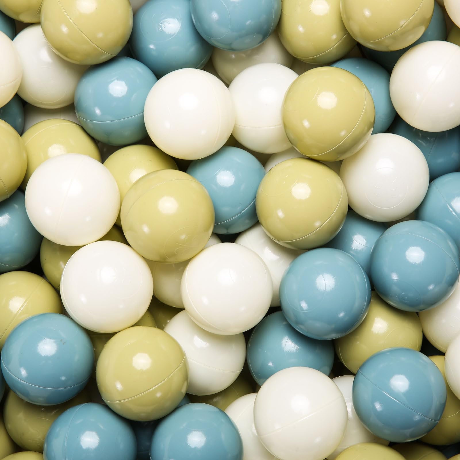 GOGOSO Ball Pit Balls for Toddler, Baby Plastic Playballs Kids Soft Pastel Non-Toxic BPA-Free, 100 Balls (Cream Blue Yellow)