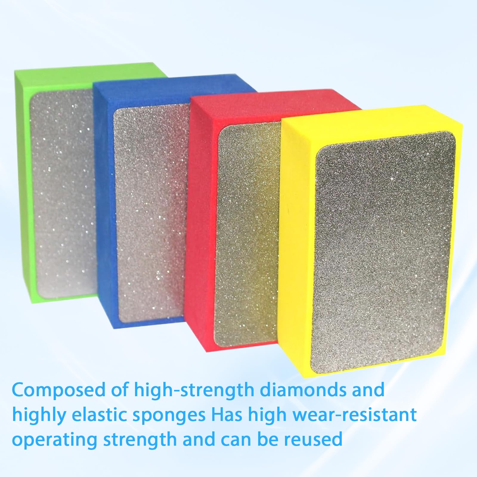 4 pezzi di tampone abrasivo diamantato, fornito con 4 pezzi Punteggiati, guanti in nylon antiscivolo, per levigatura di vetro, smerigliatrice diamantata, levigatura di piastrelle, levigatura e