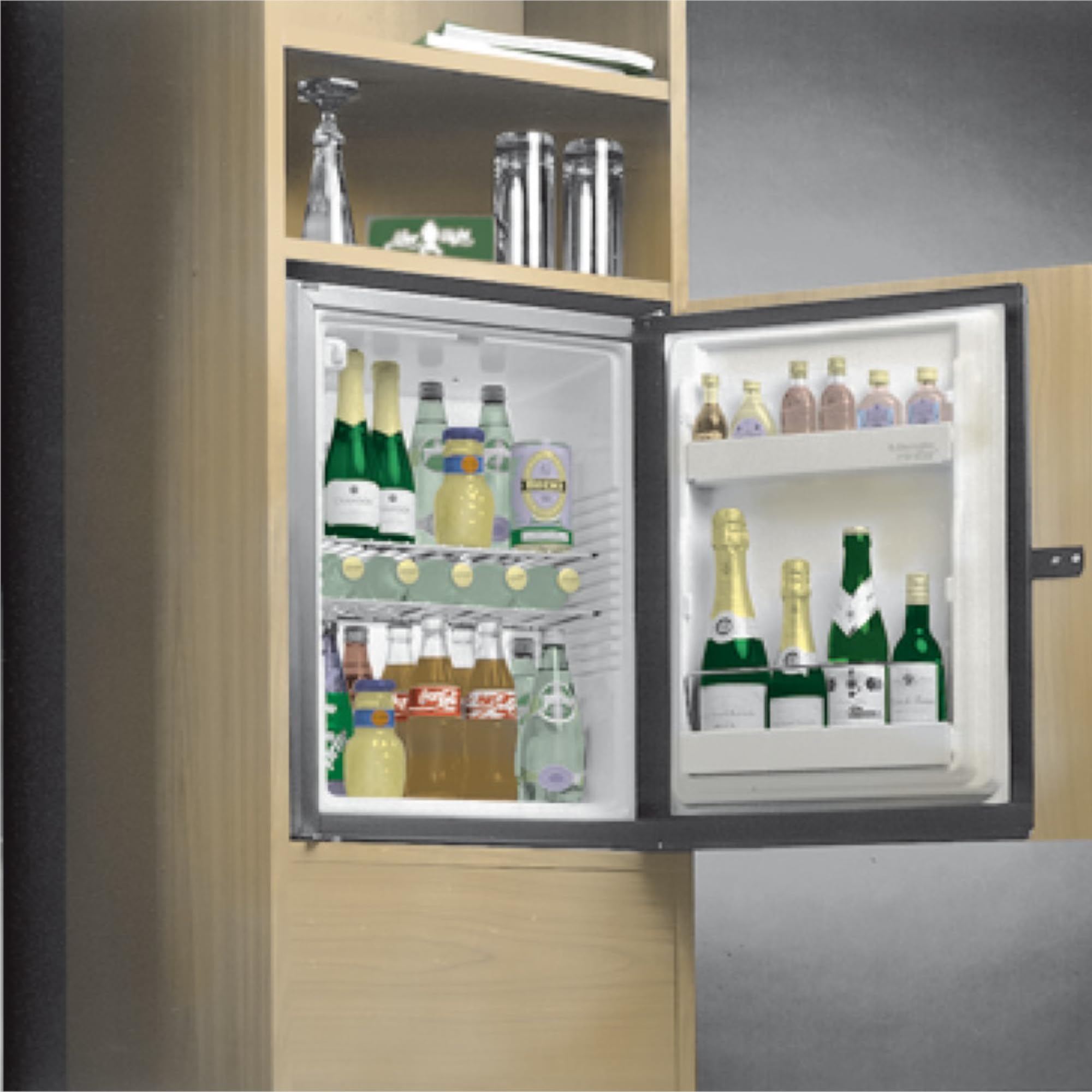 Image secondaire de Glissière de Porte Réfrigérateur Encastrable en Plastique Marron