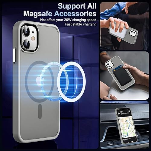 Vista 570 de MOCCA - Funda magnética resistente para iPhone 11 de 6.1 pulgadas, compatible con MagSafe, protector de pantalla de vidrio + protector de lente