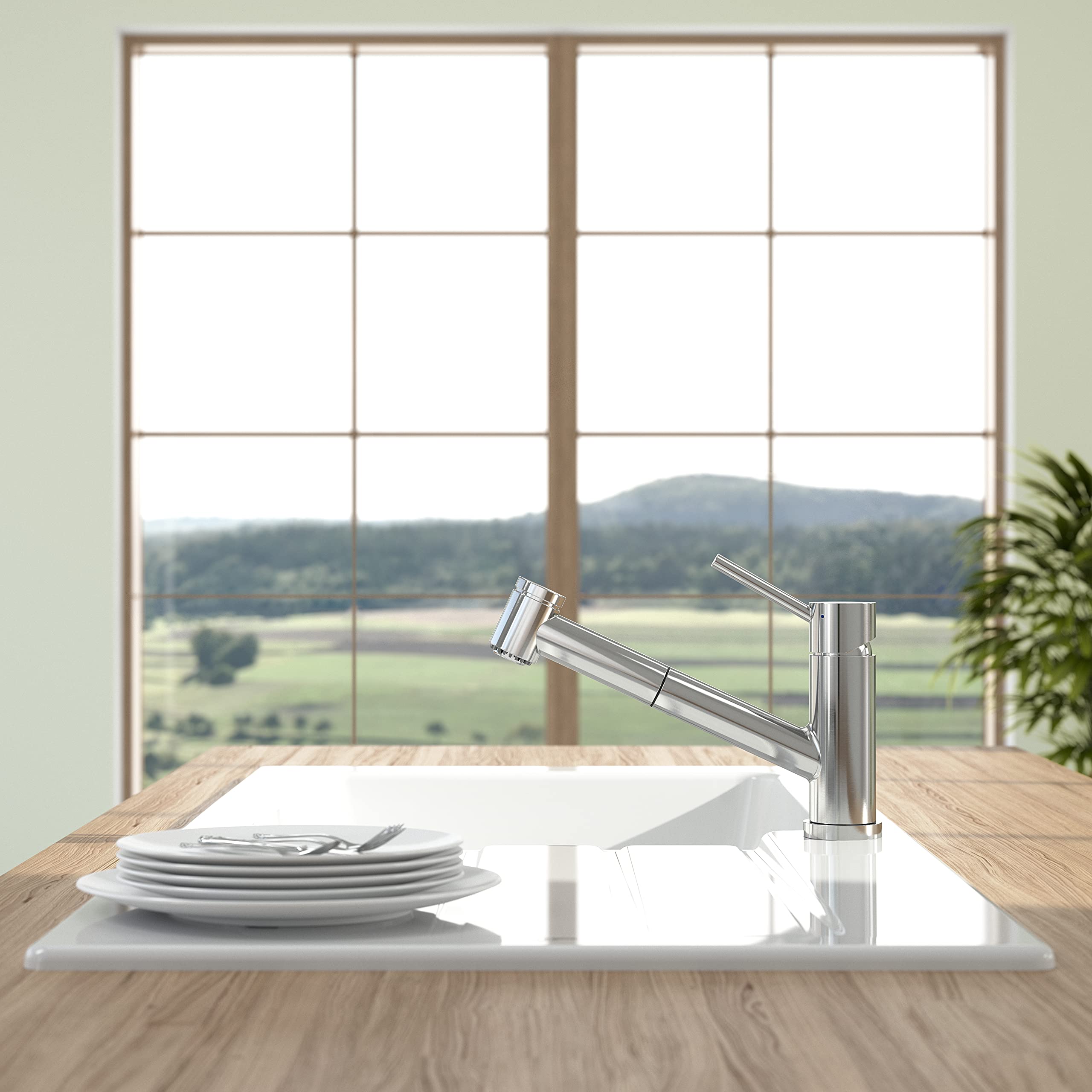 Villeroy & Boch VB-9272 00 LE, Grifo para fregadero de cocina COMO SWITCH, Polished steel