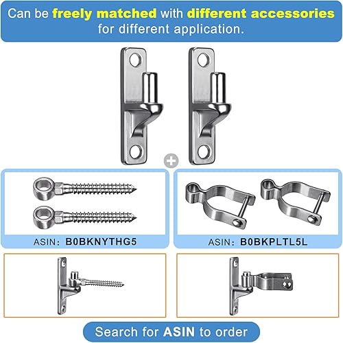 Miniatura 7 de Bisagras de puerta fundidas de acero inoxidable 304, resistentes, paquete de 4, montaje en pared de una pieza no soldado con pasador de 58 pulgadas