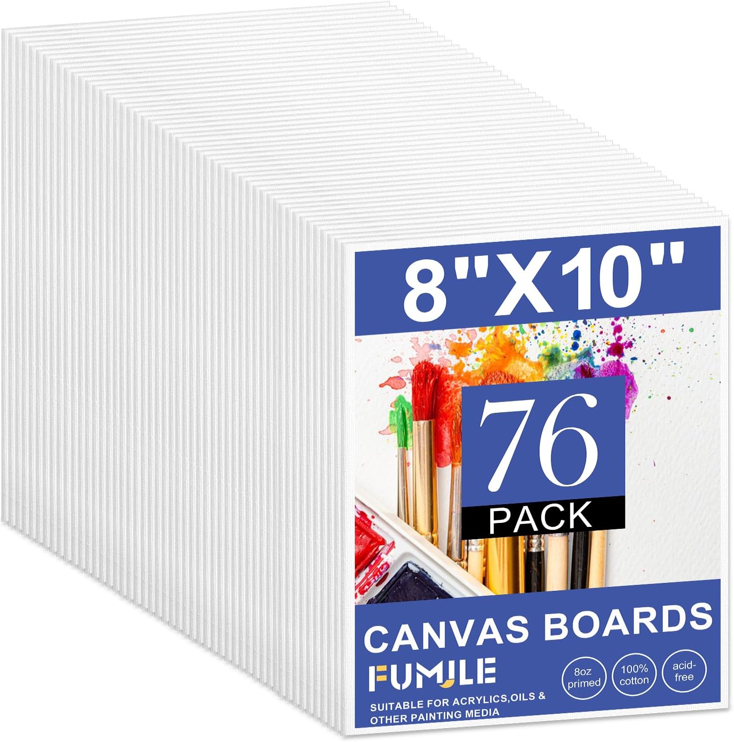 FUMILE 11x14 Canvas Boards for Painting, 30 Pack Canvases for Painting 11x14 Inch Primed Acid Free Blank Canvas Panels for Oil Paint, Watercolor, Acrylic Paint, Gouache and Tempera.