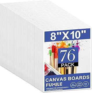 FUMILE Canvas for Painting 8x10, 76 Pack Canvas Boards for Painting Primed Acid Free Canvas Value Pack for Beginners & Artist, Canvas Bulk for Classroom and Painting Parties.