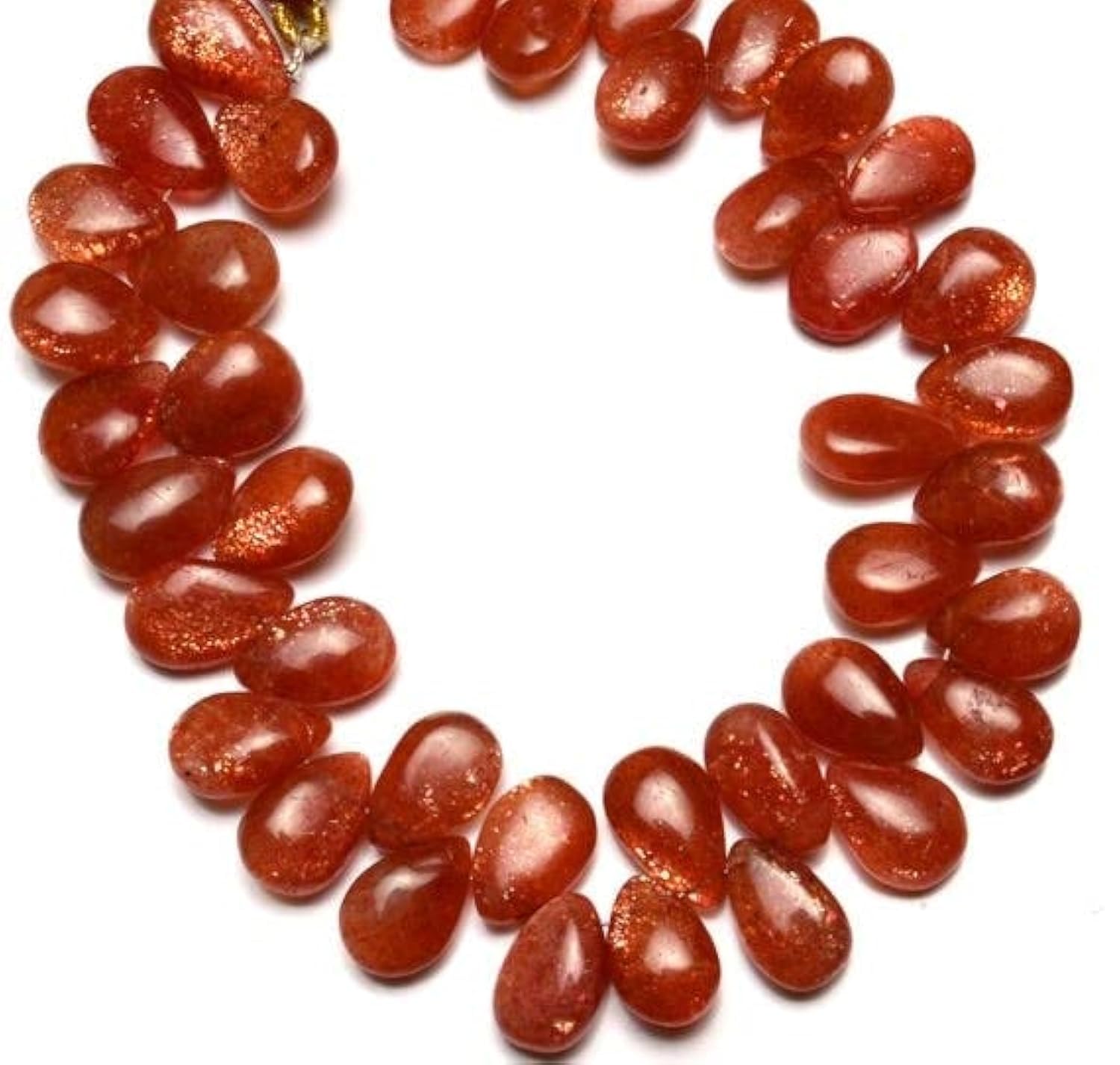 Perles pierre de soleil en briolettes pour fabriquer un collier d'été bohème chic et lumineux