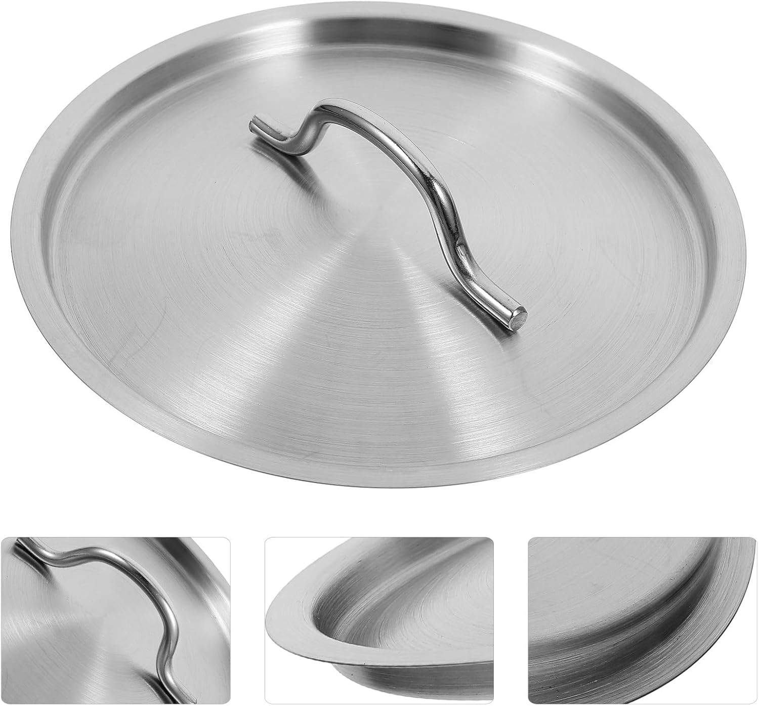 Universal 20cm Stainless Steel Pot Lid Heavy Duty Thickened Austenitic Metal Cover for Pans and Cooking Pots Suitable for Kitchen Use