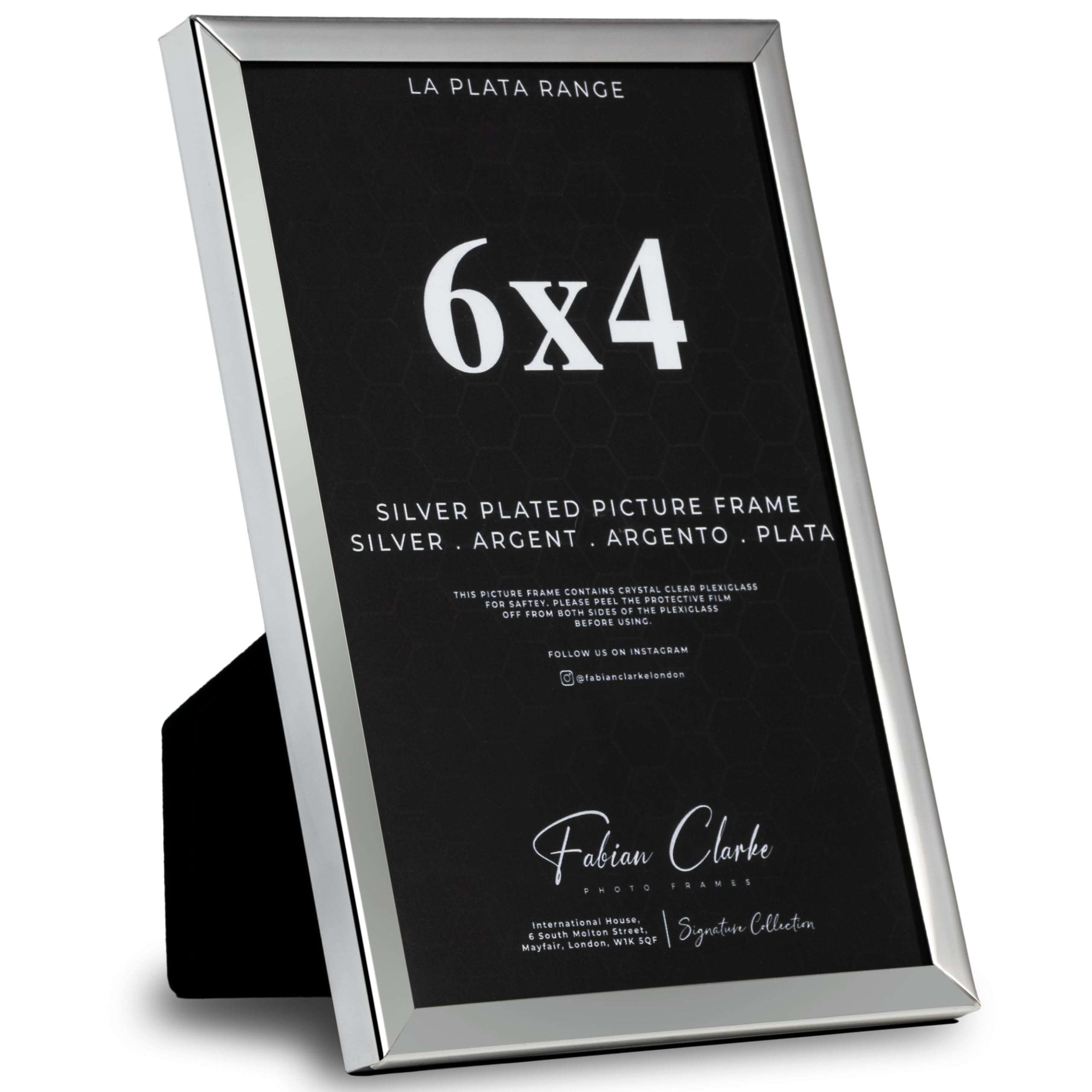 Silver Photo Frame Picture Frame Plain Metal Polished Silver Finish and Tarnish Protected for Wedding Picture or Family Photos (6x4)