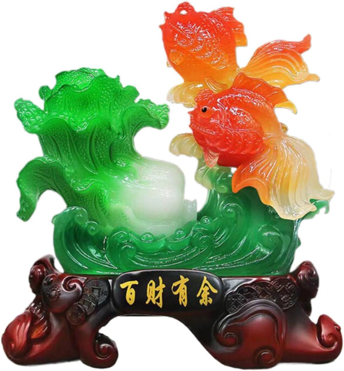 年年有余家居礼品摆件 Feng Shui Figurine Home Office Decor Chinese Gifts 鱼工艺品装饰品开业礼品客厅酒柜茶几电视柜 8782